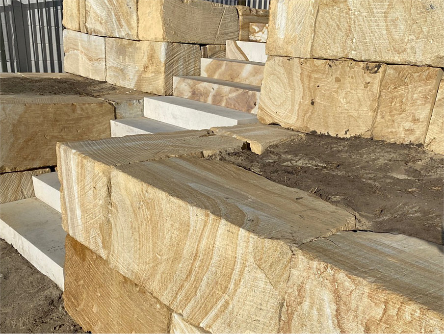 sandstone blocks sandstone quarry direct Sandstone Retaining Walls Quarry